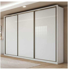 Guarda Roupa Roupeiro Casal 3 Portas 6 Gavetas Spazio Móveis Lopas Branco