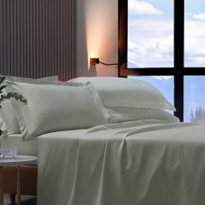 Jogo de Cama King 300 Fios 100% Algodão Luxo Liso - Luxor Prata