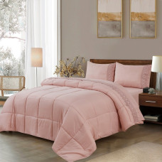 Edredom King Toque de Plumas Dupla Face Olinda Rose